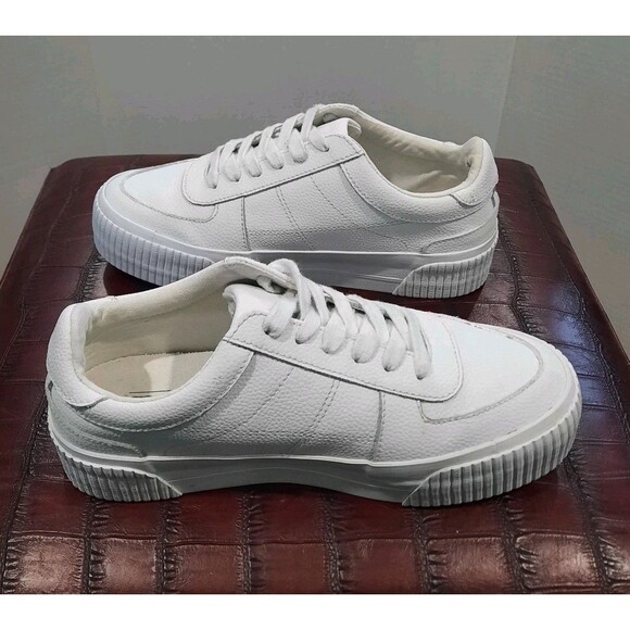 ASOS DESIGN White Duet Flatform Lace-up Leather Chunky SneakersWOMEN Size 6/US - Picture 6 of 10